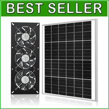 Load image into Gallery viewer, 3500 RPM Solar Powered 3-Fan Kit with 25W Panel for Outdoor Air Circulation