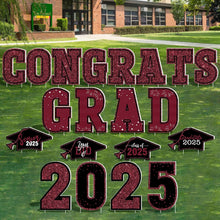 Load image into Gallery viewer, Neon Graduation Yard Decorations - 20 Inspirational Signs for Class of 2025