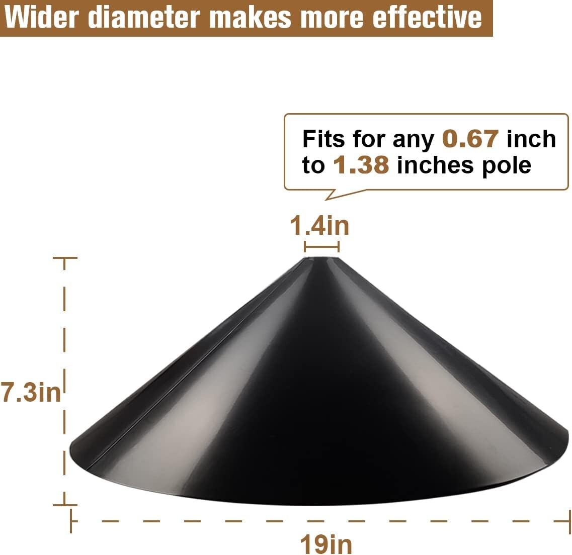 Elegant Pole-Mounted Squirrel Baffle - 19-Inch Diameter for Bird Feeder Defense