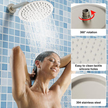 Load image into Gallery viewer, Luxury 8-Inch Rain Shower Faucet Set with Brass Valve Kit in Brushed Nickel