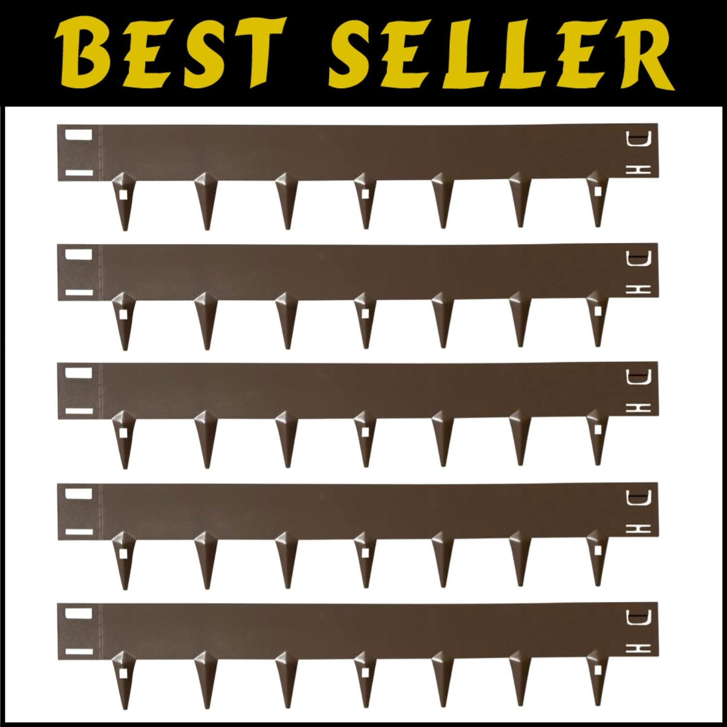 Durable Flexible Steel Lawn Edging - 4" Height, 16.25ft Brown, Seamless Design