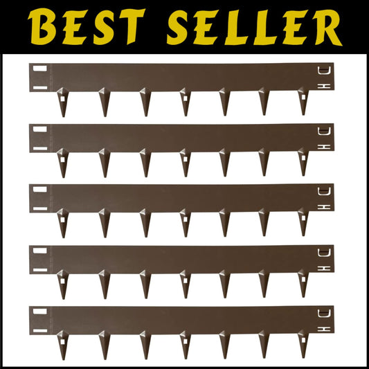 Durable Flexible Steel Lawn Edging - 4" Height, 16.25ft Brown, Seamless Design