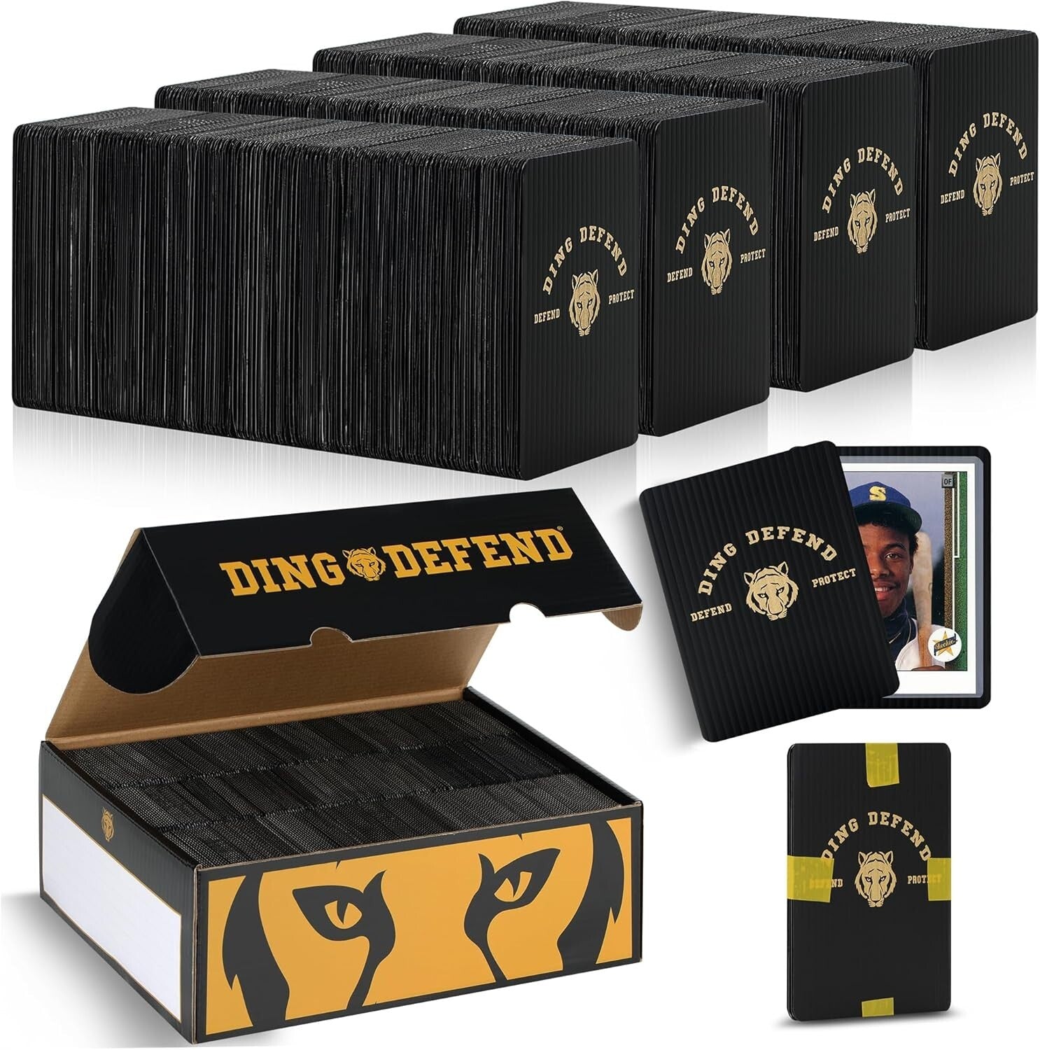 510 Pack Premium Tiger Design Trading Card Protectors for Secure Shipping