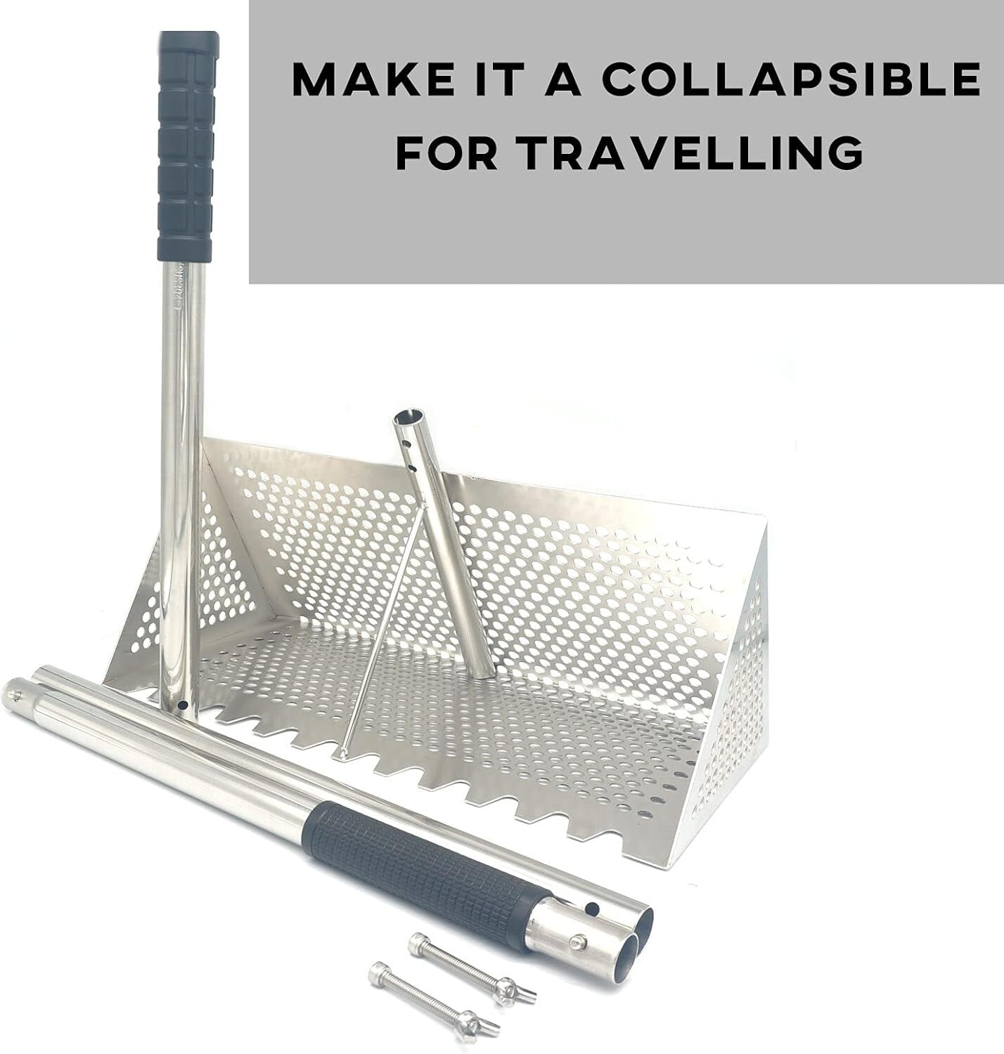 Efficient Sand Crab Catcher – Sharp Tooth Rake, 47-Inch Detachable Handle