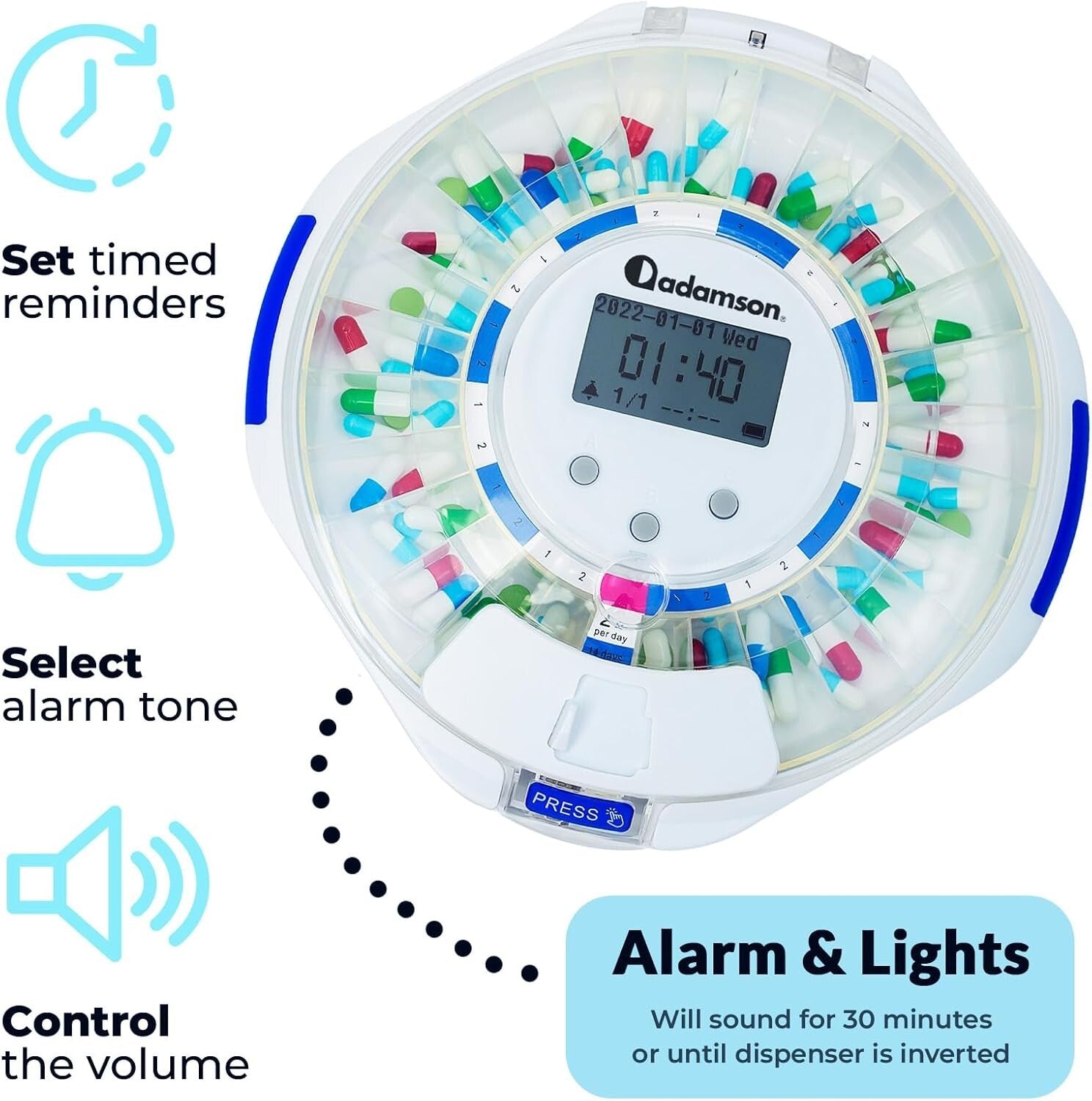 Secure Automatic Pill Dispenser with WiFi App - Peace of Mind for Caregivers