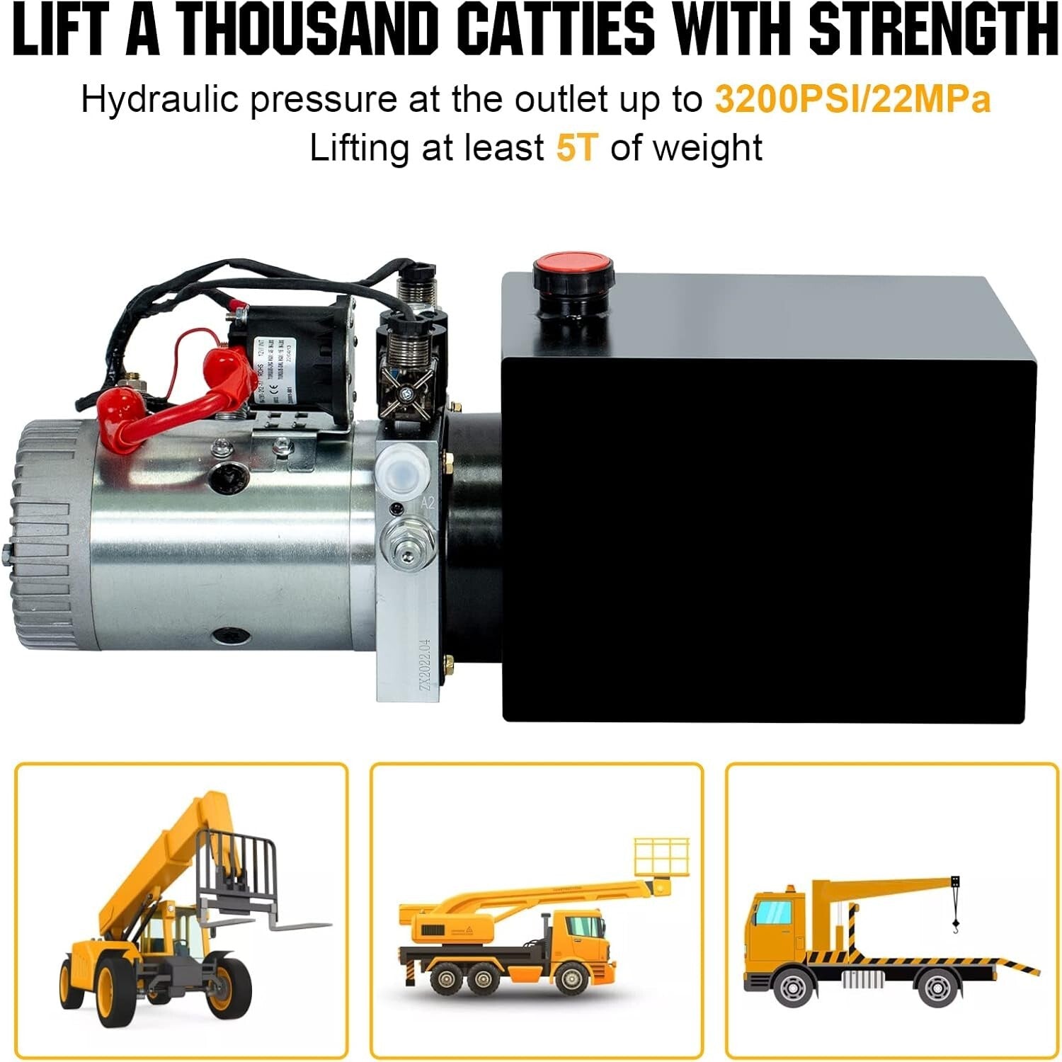 Powerful 12V Dump Trailer Hydraulic Pump with 8 Quart Capacity & Remote Control