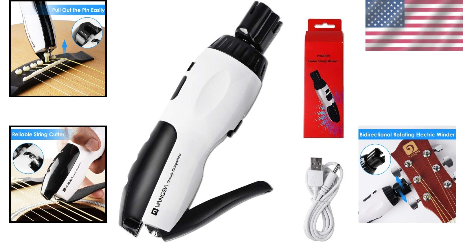 Effortless 3-in-1 Electric String Winder, Cutter, & Pin Puller for Musicians