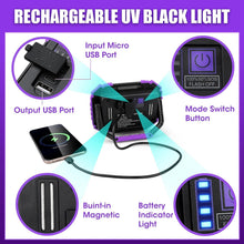 Load image into Gallery viewer, Portable 2 Pack Magnetic Black Light with 5000mAh Battery - Perfect for Parties