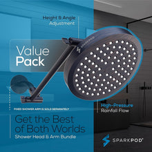 Load image into Gallery viewer, Luxury 6" Round Rain Shower Head with 11" Adjustable Arm in Oil-Rubbed Bronze