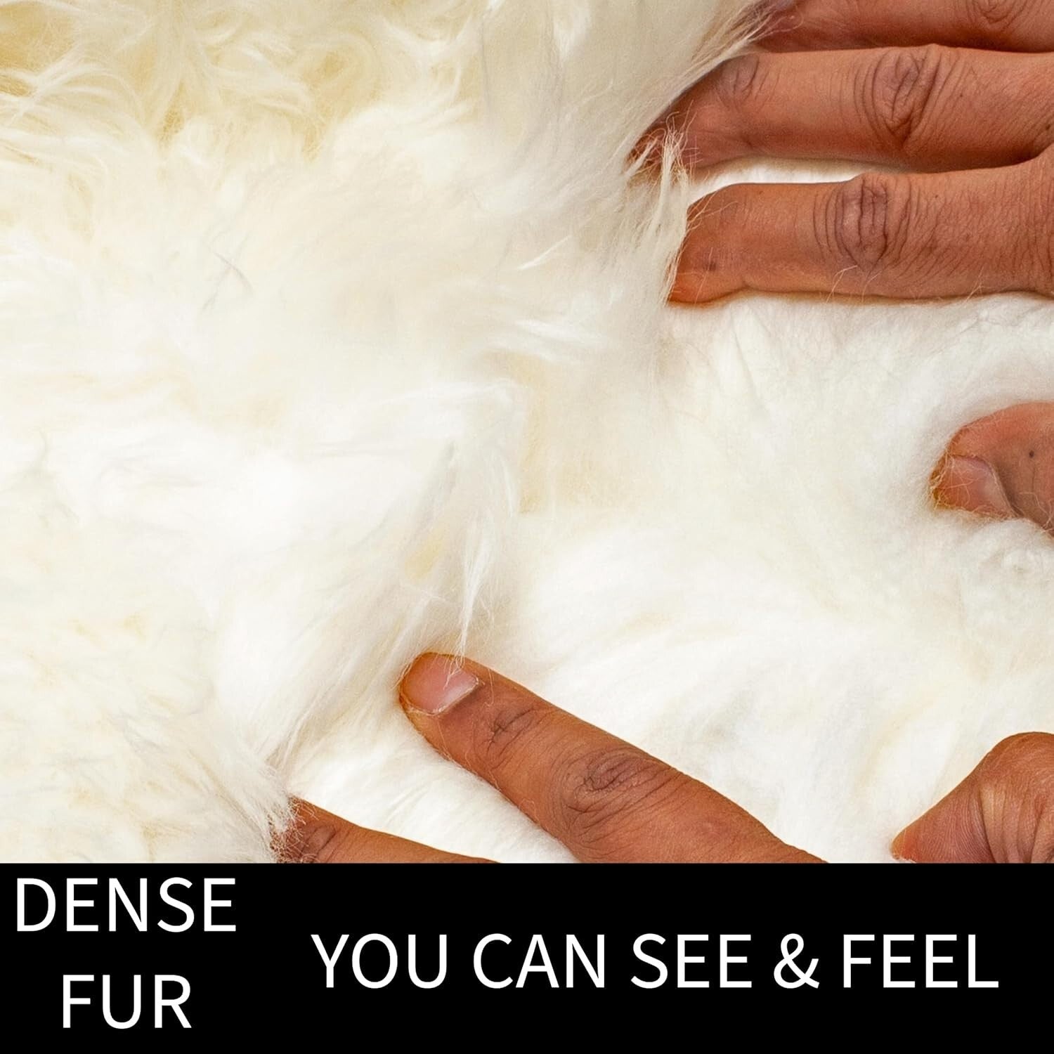Natural Fluffy Sheepskin Rug - 2' x 3' - Perfect for Bedroom & Living Room