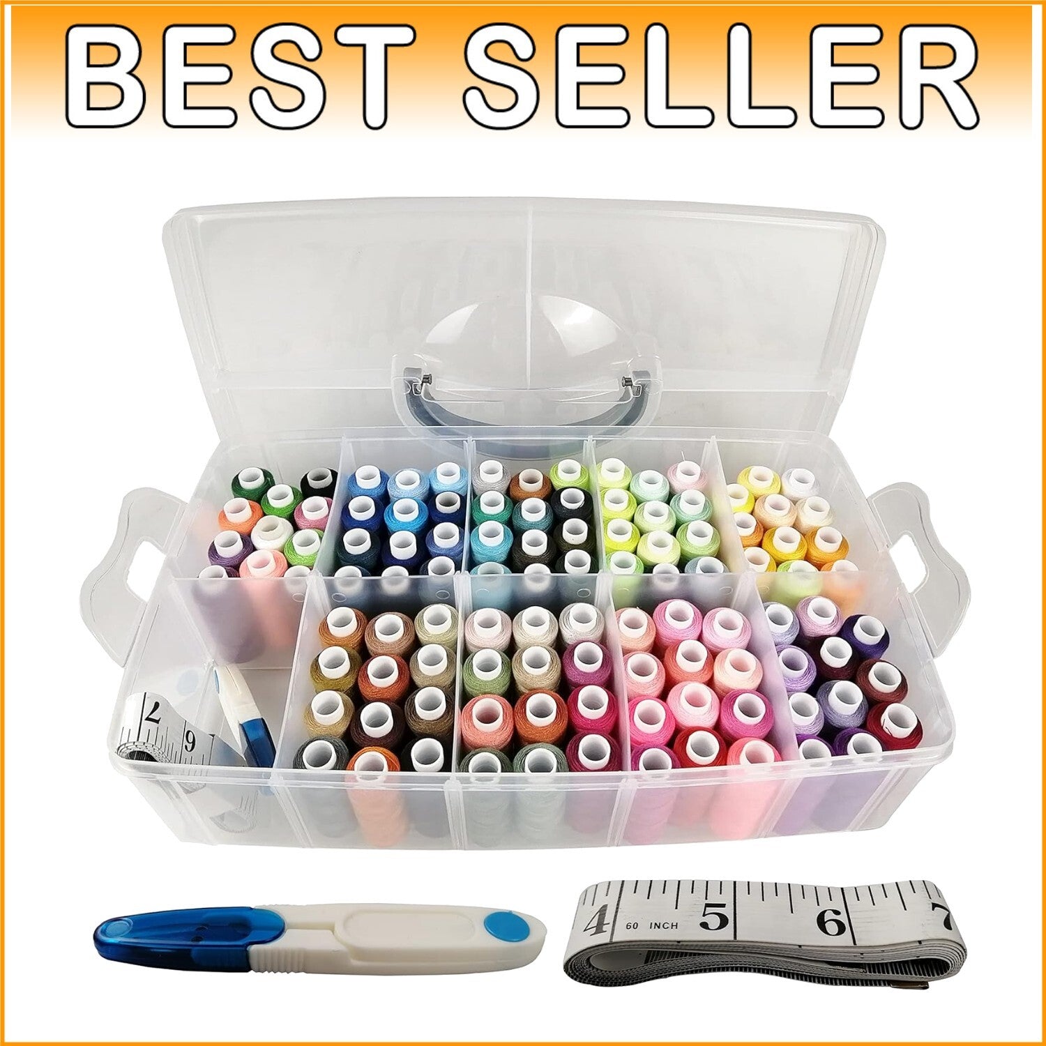 100 Vibrant Colors Sewing Thread Set with 250 Yards Spools & Free Accessories