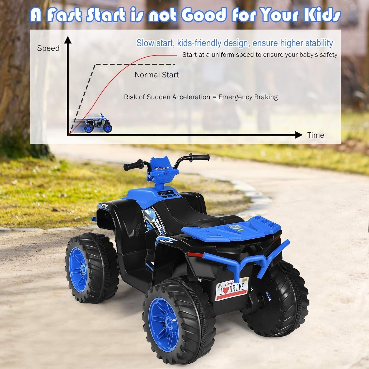 Interactive Kids 4 Wheeler ATV - Battery-Powered with Treaded Tires & Sounds