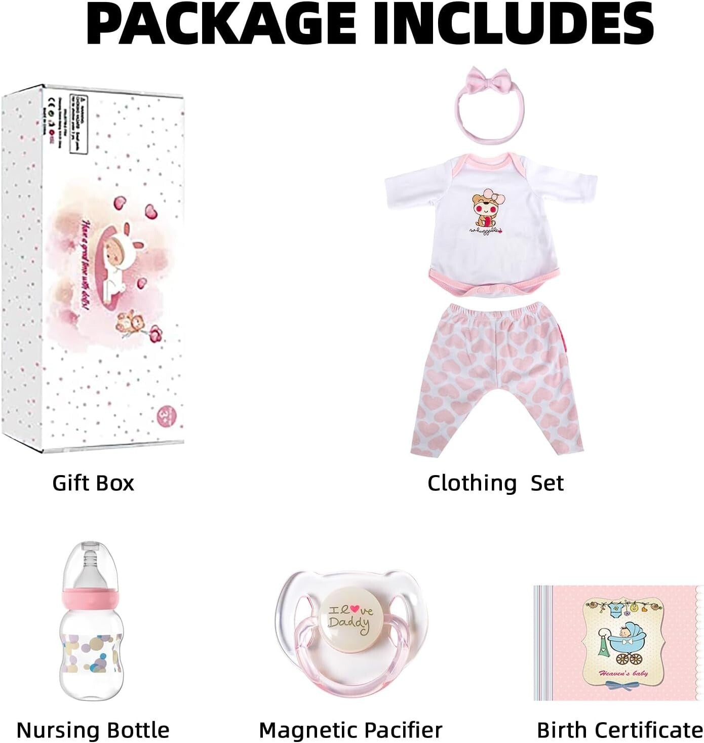 Cute 18-Inch Reborn Baby Girl Lucy - Real Life Silicone Doll in Luxury Gift Box