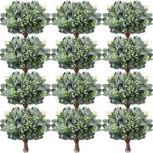 Load image into Gallery viewer, Mixed Eucalyptus Leaves 100 Pcs - Realistic Stems for DIY Wedding &amp; Home Decor