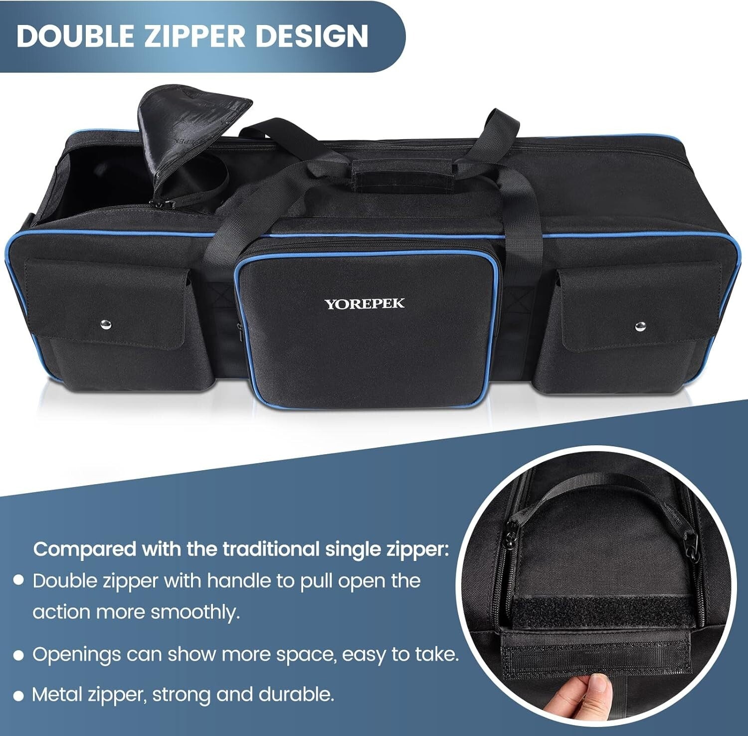 40.5" Tripod Carrying Case - Waterproof Light Stand Bag with Protective Pads