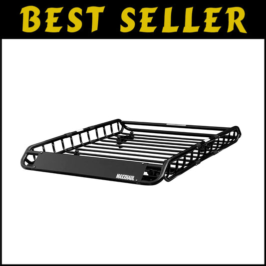 Heavy-Duty 150 lb Roof Rack Cargo Basket for SUVs & Pickup Trucks - Easy Install