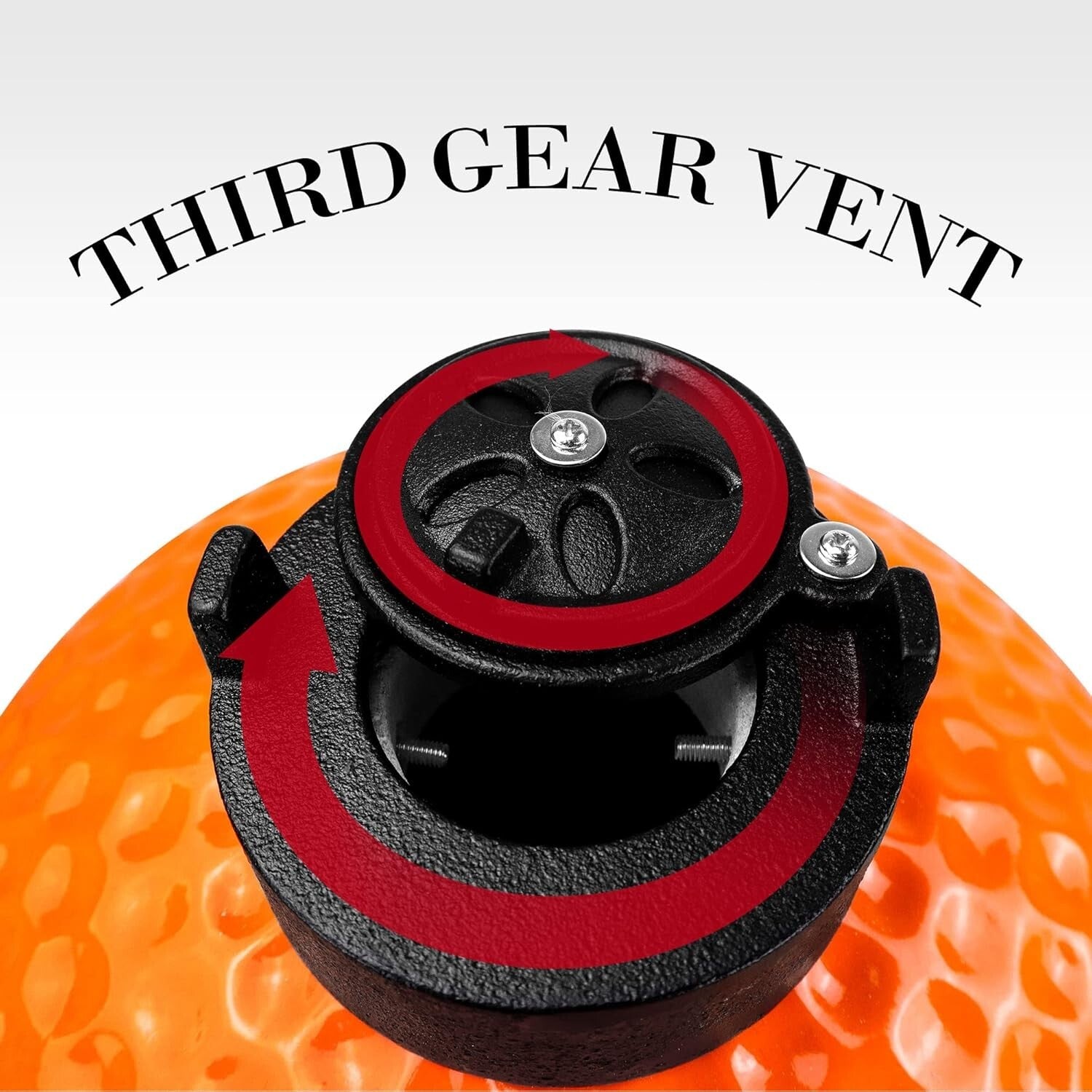 Cadet Series Orange Ceramic Charcoal Grill Smoker - Easy Assembly and Portable