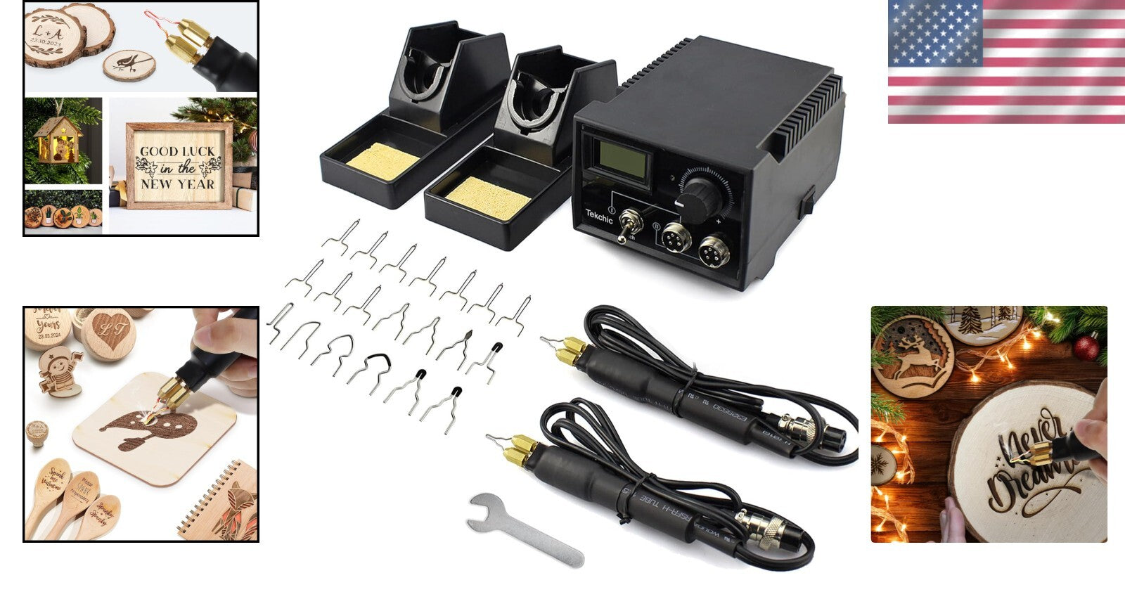 Complete Professional Wood Burning Set: 60W Tool with 20 Specialty Tips
