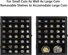 Load image into Gallery viewer, Elegant Wall-Mountable Display Cabinet for Military Coins &amp; Collectibles - Black