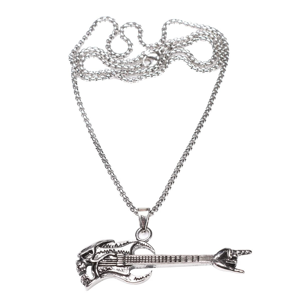 Adjustable Long Black Wig with Necklace - Perfect for 80s Cosplay & Fashion