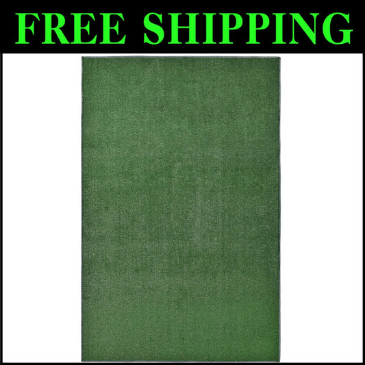 Versatile Green Rectangular Area Rug 6' x 9' for Indoor & Outdoor Spaces