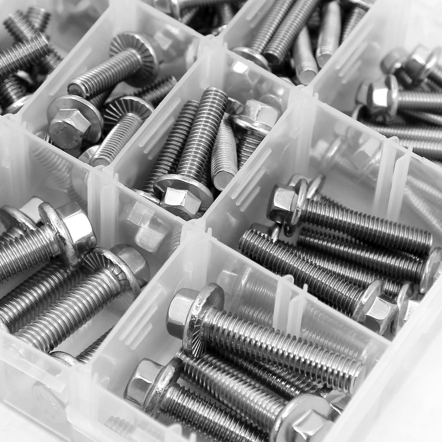 Versatile 240PC Flanged Bolts & Nuts in Stainless Steel - Ideal for Repairs