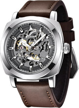 Load image into Gallery viewer, Benyar Skeleton Mechanical Watch for Men – 45mm Dial &amp; Leather Strap Elegance