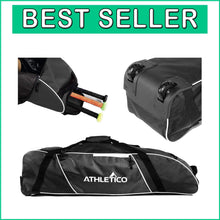 Load image into Gallery viewer, Versatile Rolling Bat Bag with Extra Pockets - Ideal for Baseball &amp; Softball