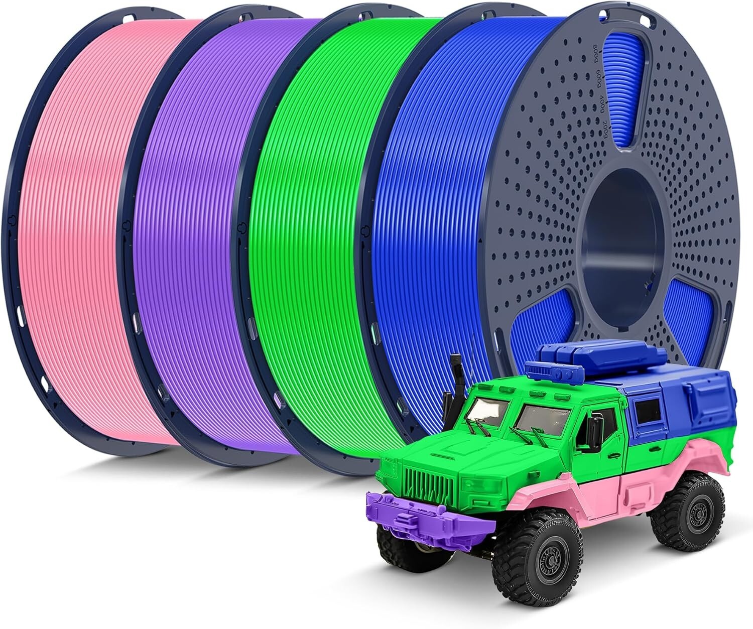 Effortless 3D Printing with 4kg Multicolor PLA Filament - Neatly Wound, 1.75mm