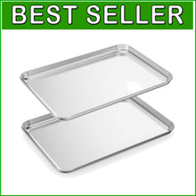 Load image into Gallery viewer, Versatile Cookie Baking Sheets - 2 Piece Set, 23.54 x 15.67 Inch Stainless Steel