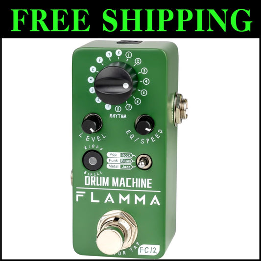 Metal Drum Machine Guitar Pedal with 48 Grooves & Real-Time Fill Function