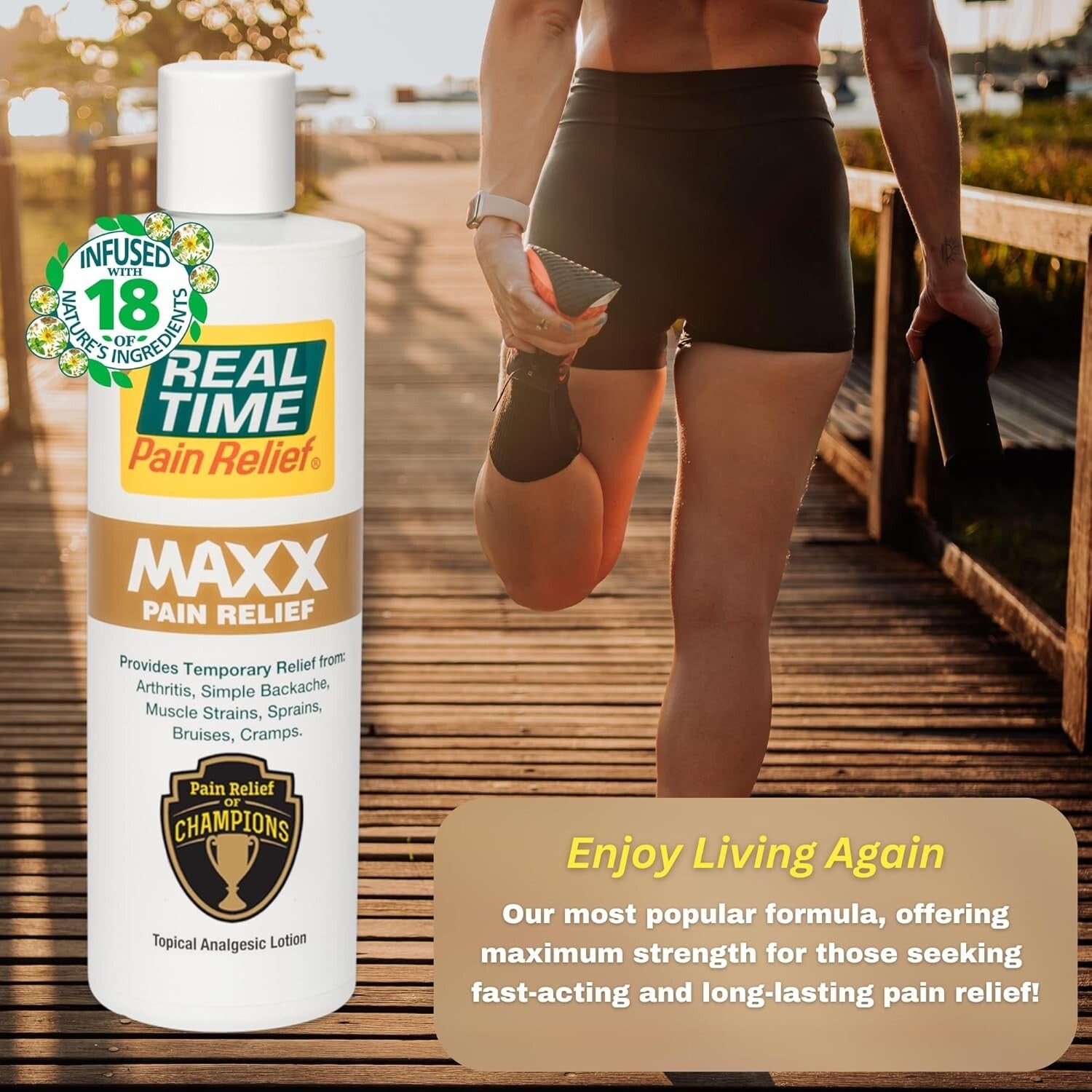 MAXX 12 Ounce Maximum Strength Natural Pain Relief Lotion - Fast Absorbing