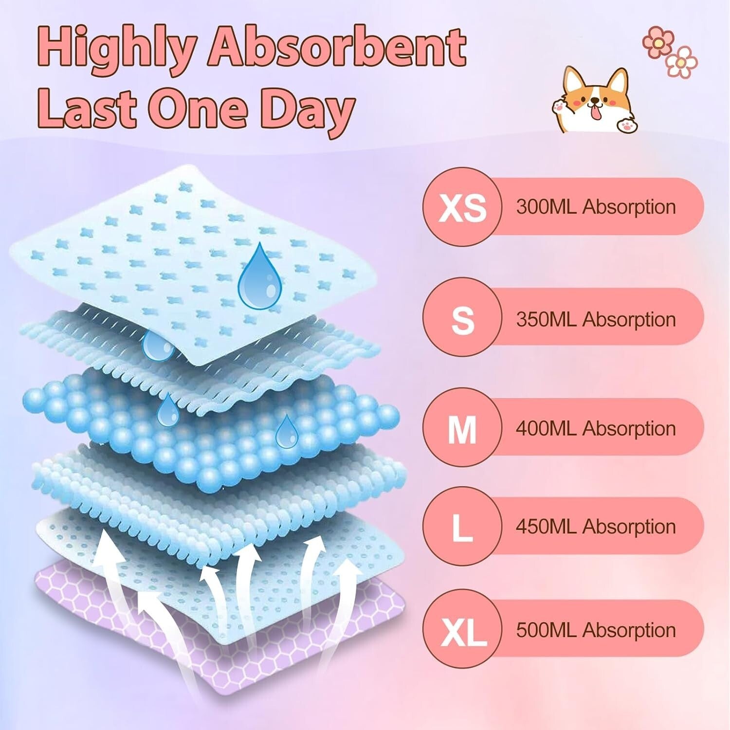 Extra Small 30-Pack Elastic Dog Diapers for Females in Heat - Strong Absorbency