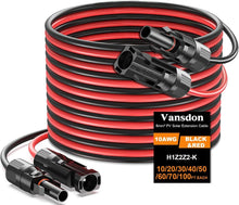 Load image into Gallery viewer, Premium 10AWG Solar Extension Cable 200FT with Durable Male-Female Connectors