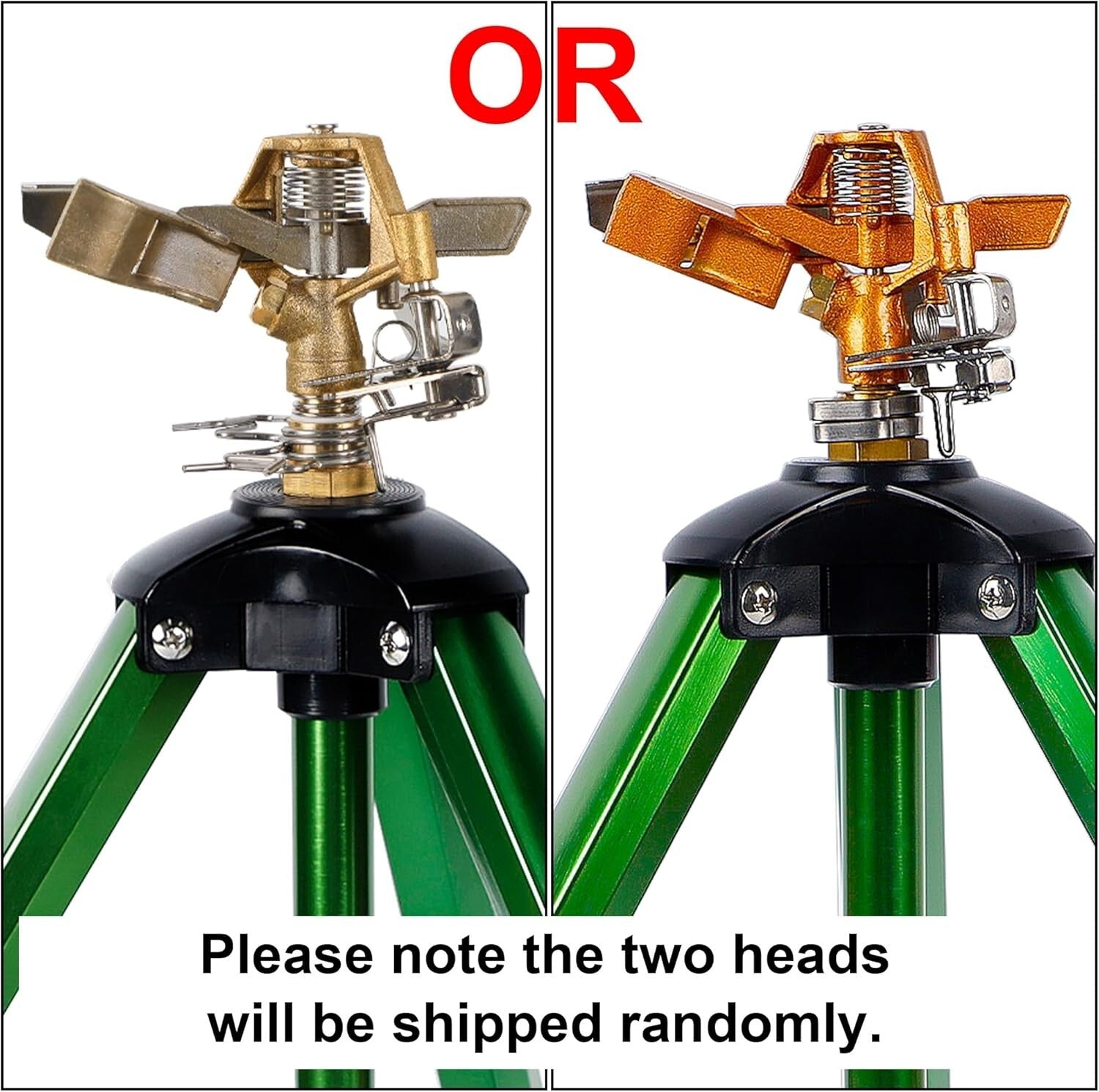 Effortless 360° Lawn Irrigation with Heavy-Duty Brass Tripod Sprinklers - 2 Pack