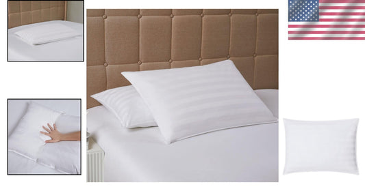 Ultra-Lightweight Extra Soft Cotton Damask Duck Down Pillow for Stomach Sleepers