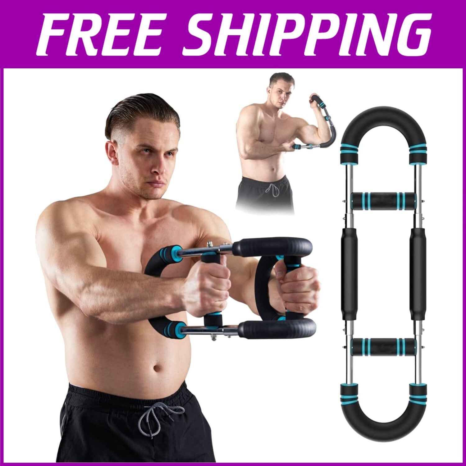 Adjustable Twister Arm Exerciser - Portable Strength Training Equipment in Blue