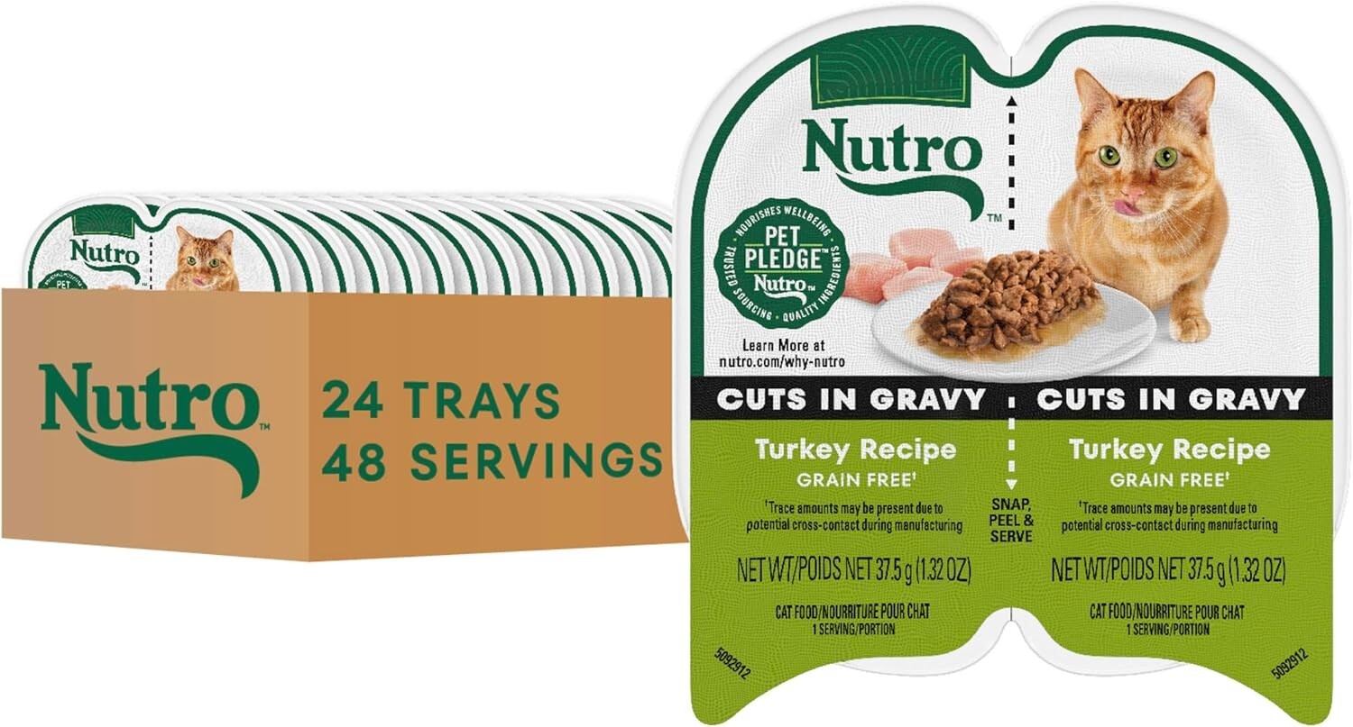 Nutro Grain-Free Turkey Wet Cat Food in Perfect Portions - 48 Servings Total