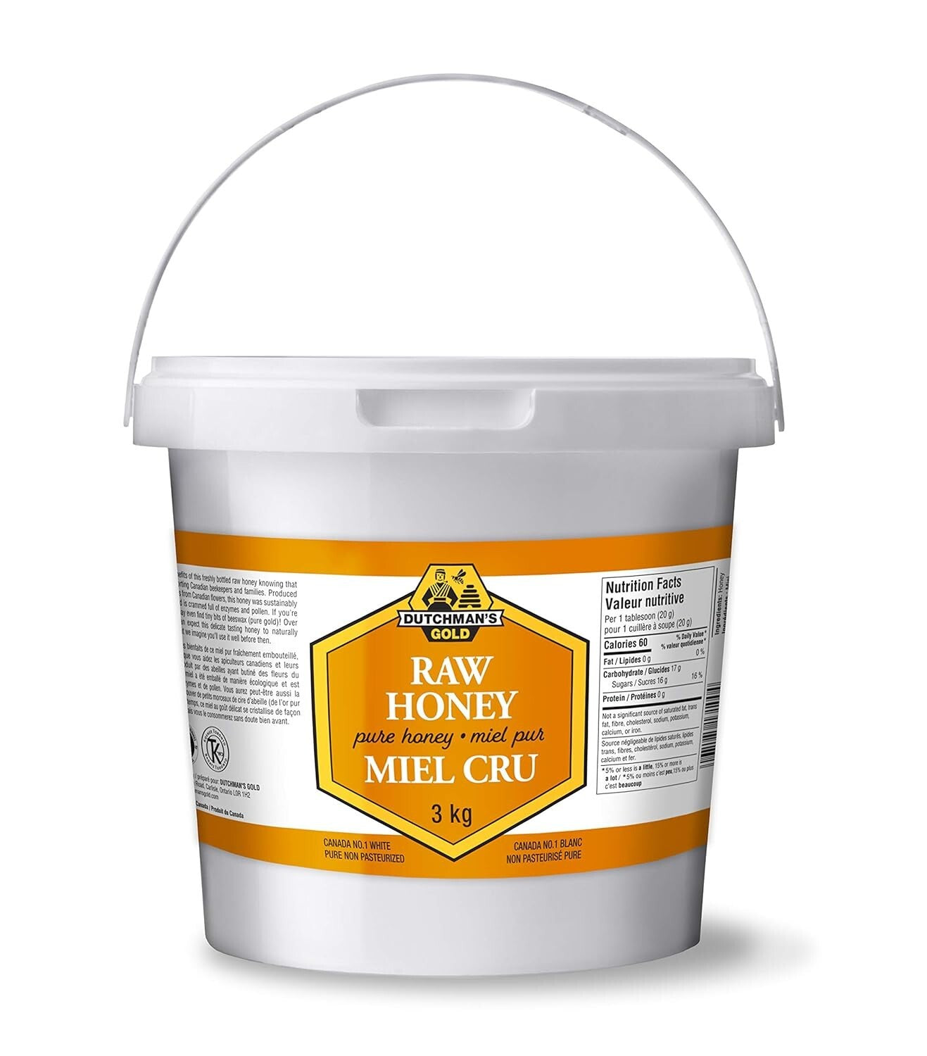 6.6 lbs of Pure, Unpasteurized Canadian Raw Honey - Perfect for Gourmet Cooking