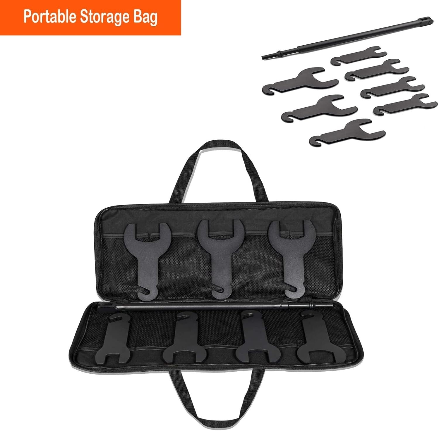 7-Piece Pneumatic Wrench Kit for Easy Fan Clutch Removal - Storage Bag Included