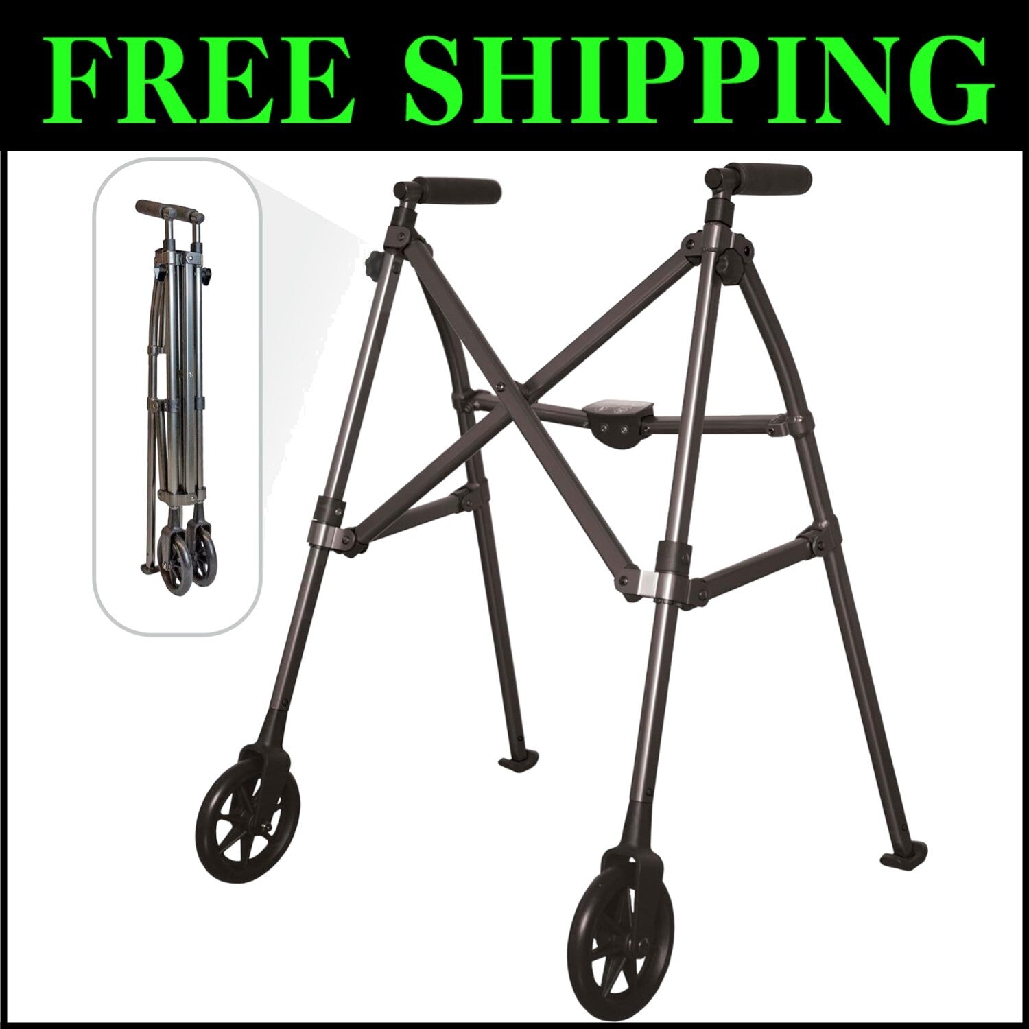 EZ Fold-N-Go Walker for Seniors: Stylish & Space-Saving with Adjustable Handles