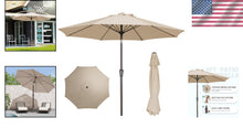 Load image into Gallery viewer, Waterproof 9FT Outdoor Umbrella with Wind Vent and Crank Lift for Backyards