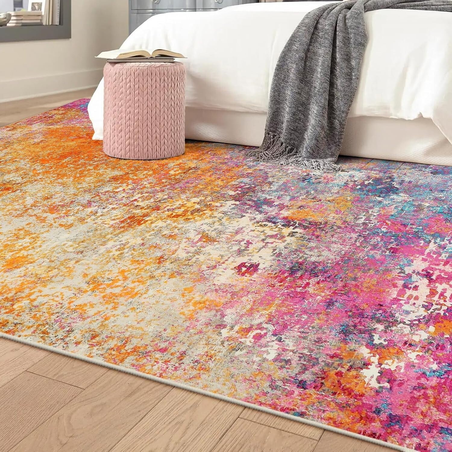 Modern 5' x 7' Soft Low Pile Non-Slip Area Rug - Pet Friendly & Stain Resistant