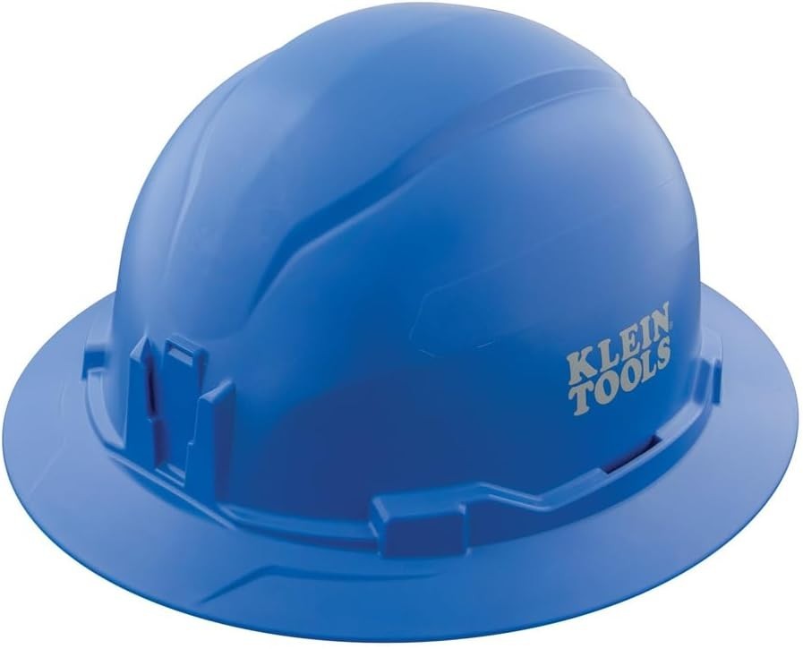 Adjustable Non-Vented Blue Hard Hat with Padded Sweatband & Enhanced Airflow