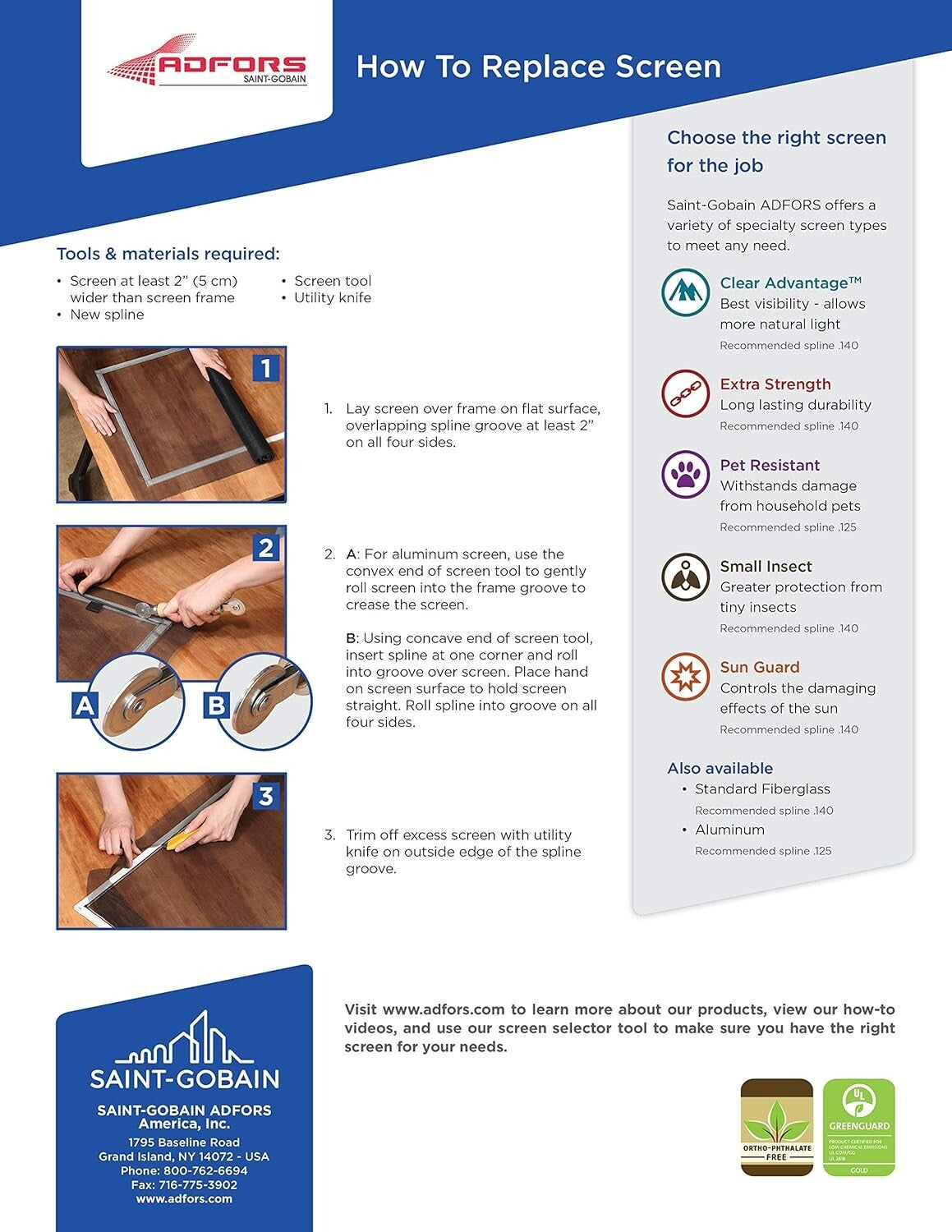 DIY Charcoal Fiberglass Bug Screen Replacement - 36" x 100' Roll by Saint-Gobain