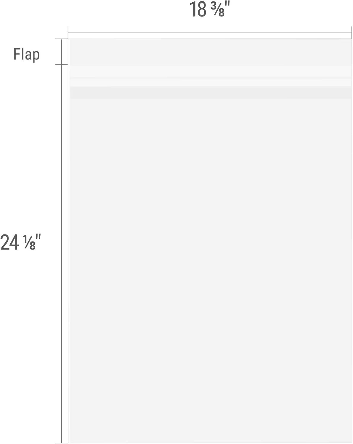 18 3/8 x 24 1/8 Crystal Clear Storage Bags - 100 Pack for Artwork Protection