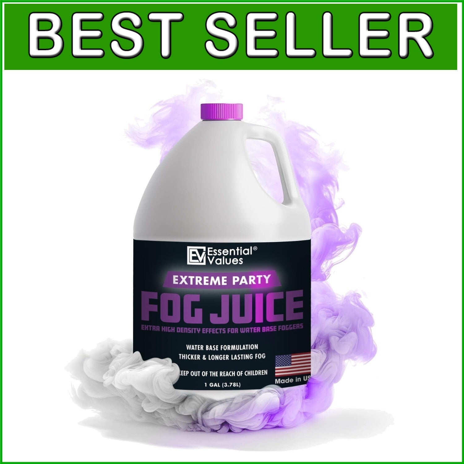 USA-Made High Density Fog Fluid - Ideal for DJs & Lighting Effects - 1 Gallon