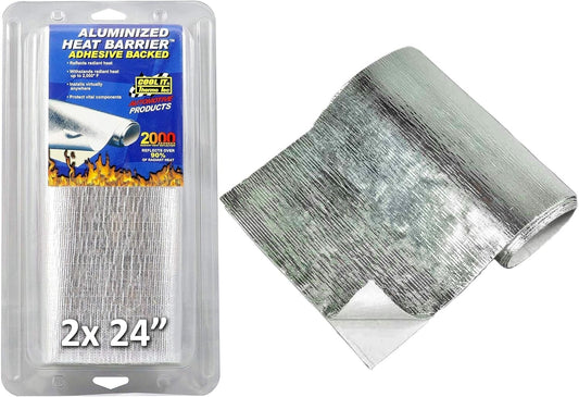 Flexible Reflective Aluminized Heat Barrier - 2000°F Protection, 2 Sheets 12x24