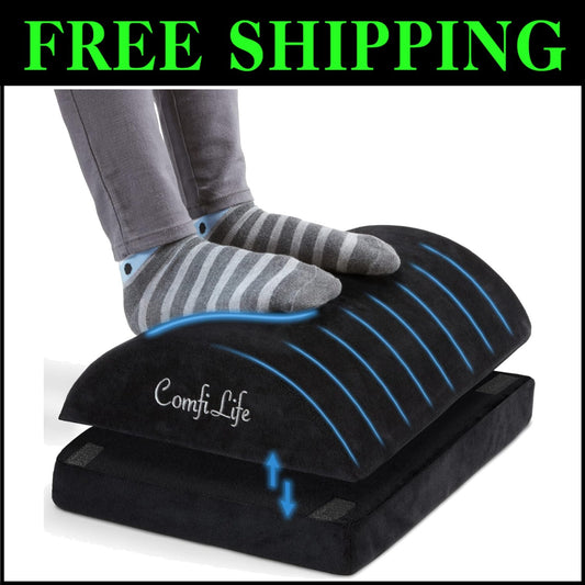 Multipurpose Adjustable Foot Stool - Memory Foam Comfort for Back Pain Relief