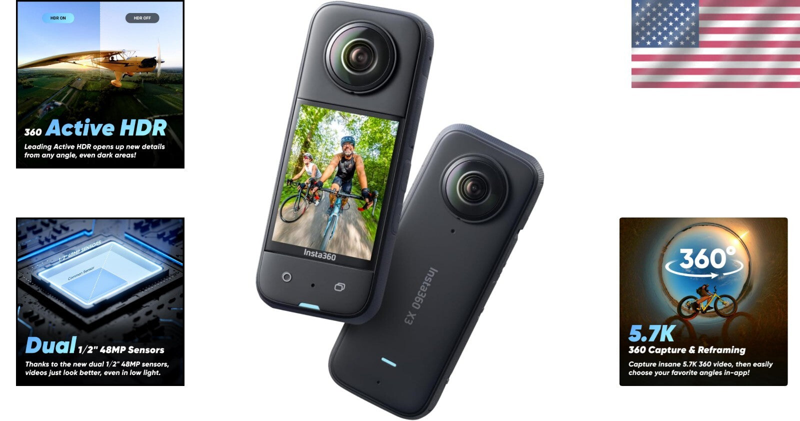 X3 Action Camera: 360-Degree Capture, 4K Single-Lens Mode & Live Streaming